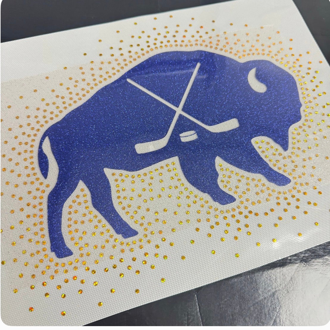 Buffalo Hockey Blue Glitter/Spangles