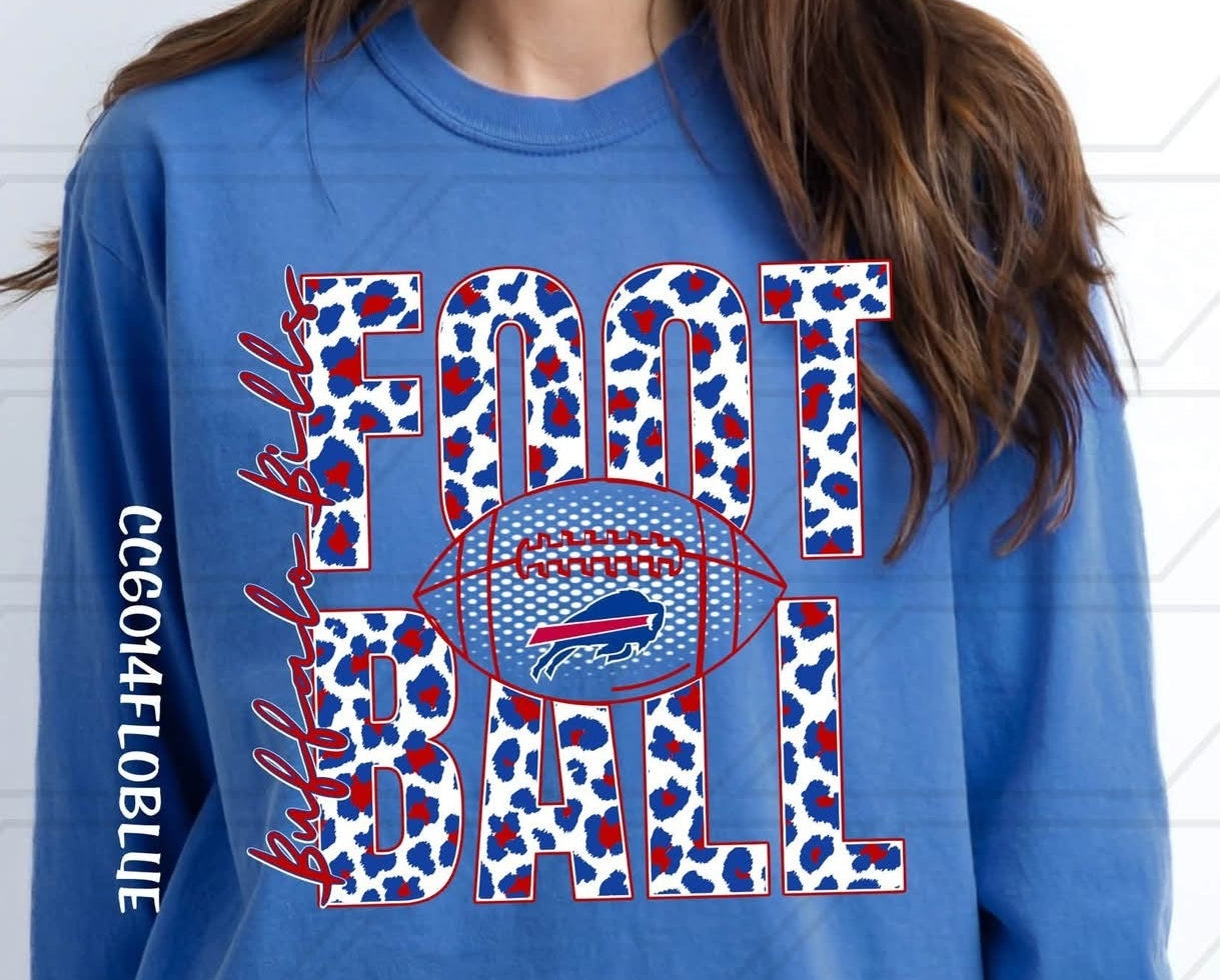 Buffalo Football - Stacked Leopard Print