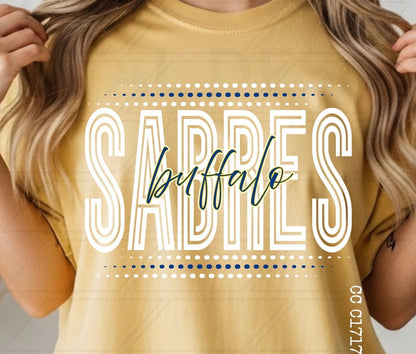 Sabres Blue/yellow Dots
