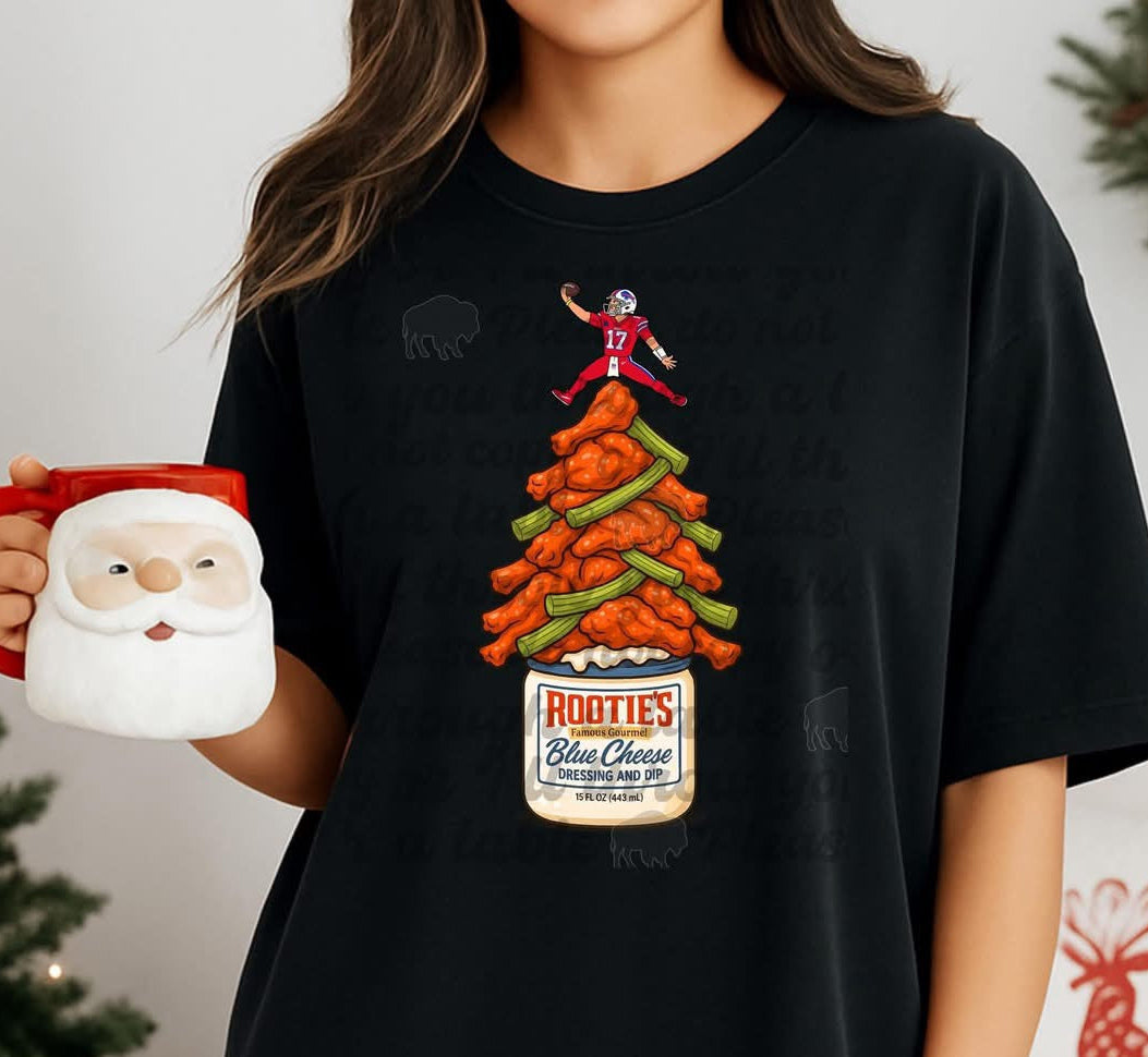 Buffalo Christmas Tree (chicken wings and blue cheese)