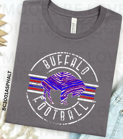 Buffalo Football Retro Striped Circle