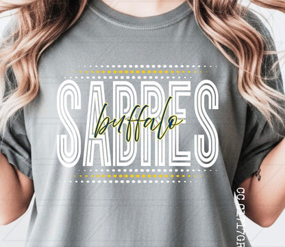 Sabres Blue/yellow Dots