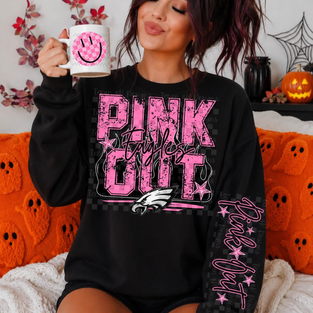 Pink Out - Black with flames