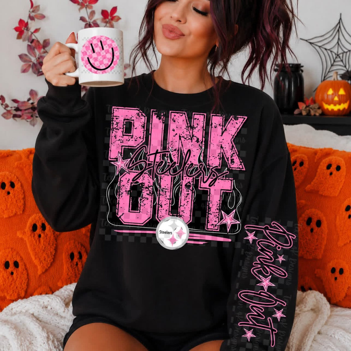Pink Out - Black with flames