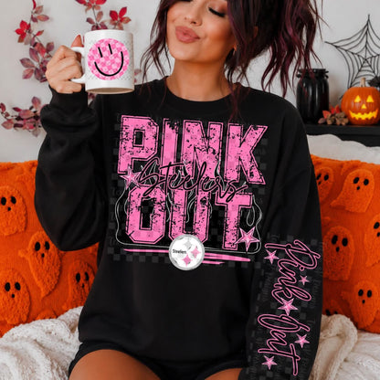 Pink Out - Black with flames