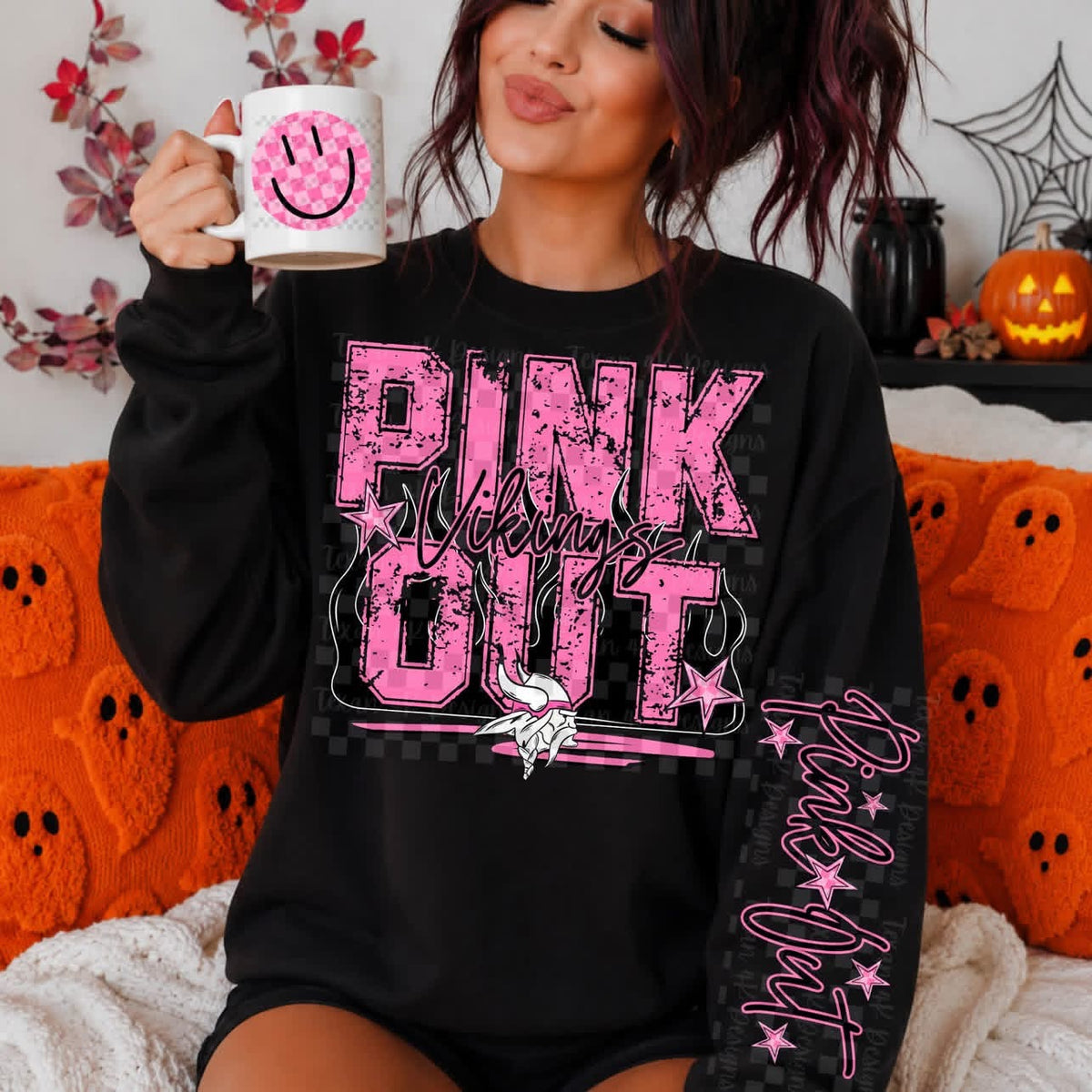 Pink Out - Black with flames