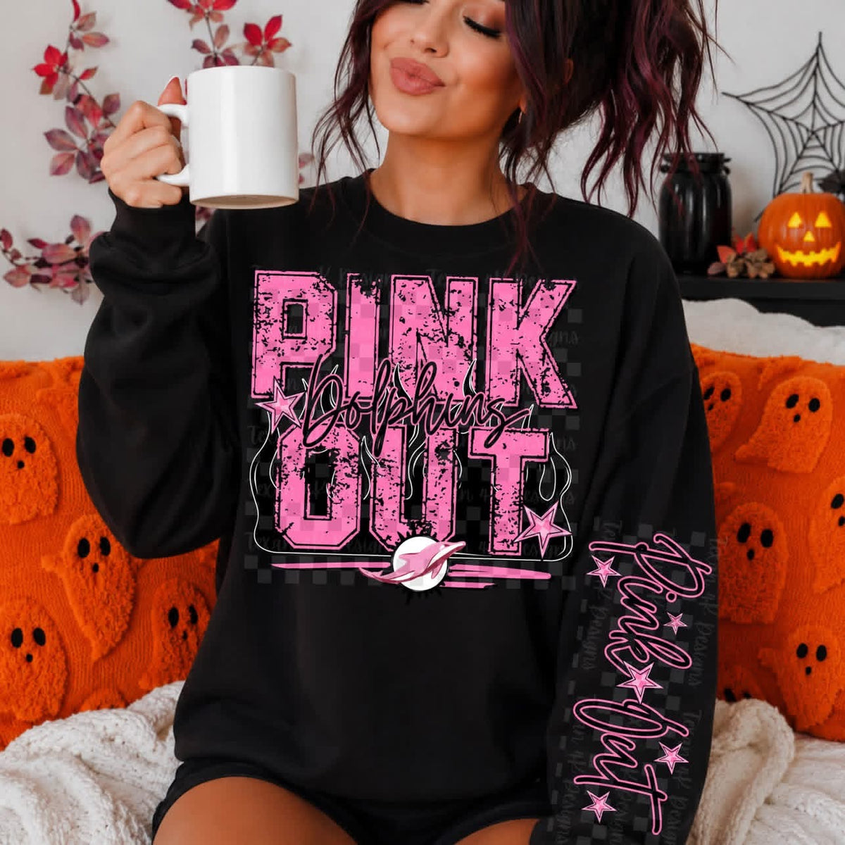 Pink Out - Black with flames