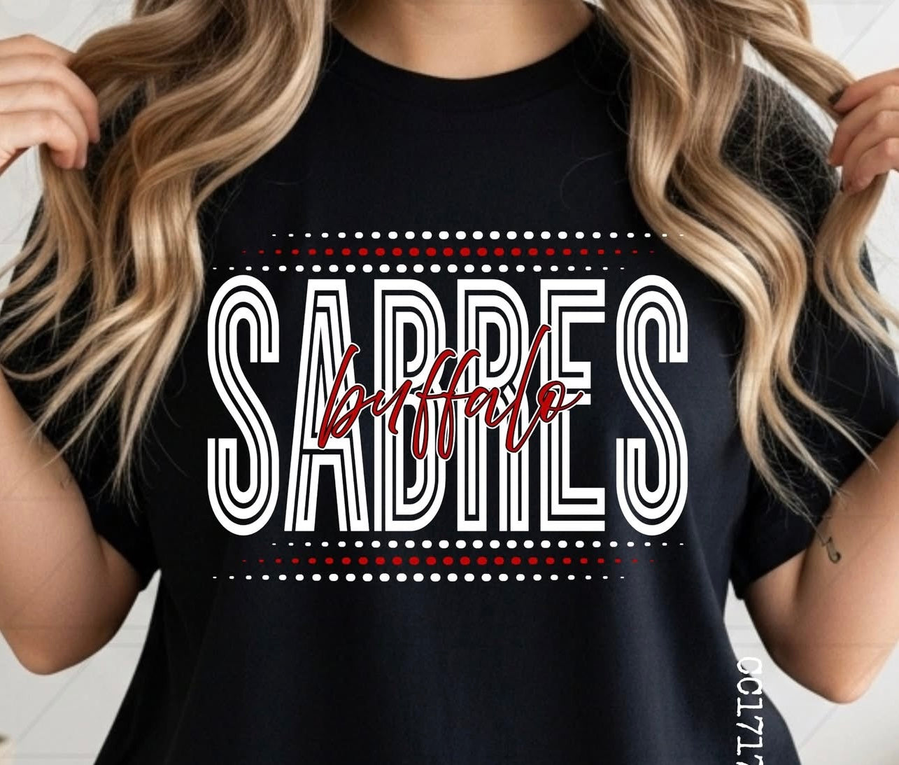 Sabres red/Black dots