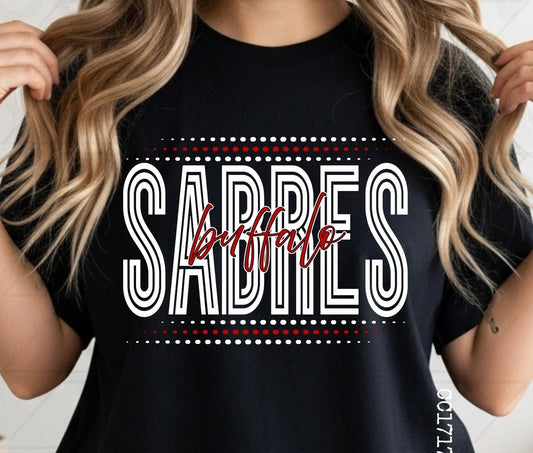 Sabres red/Black dots