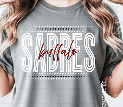 Sabres red/Black dots