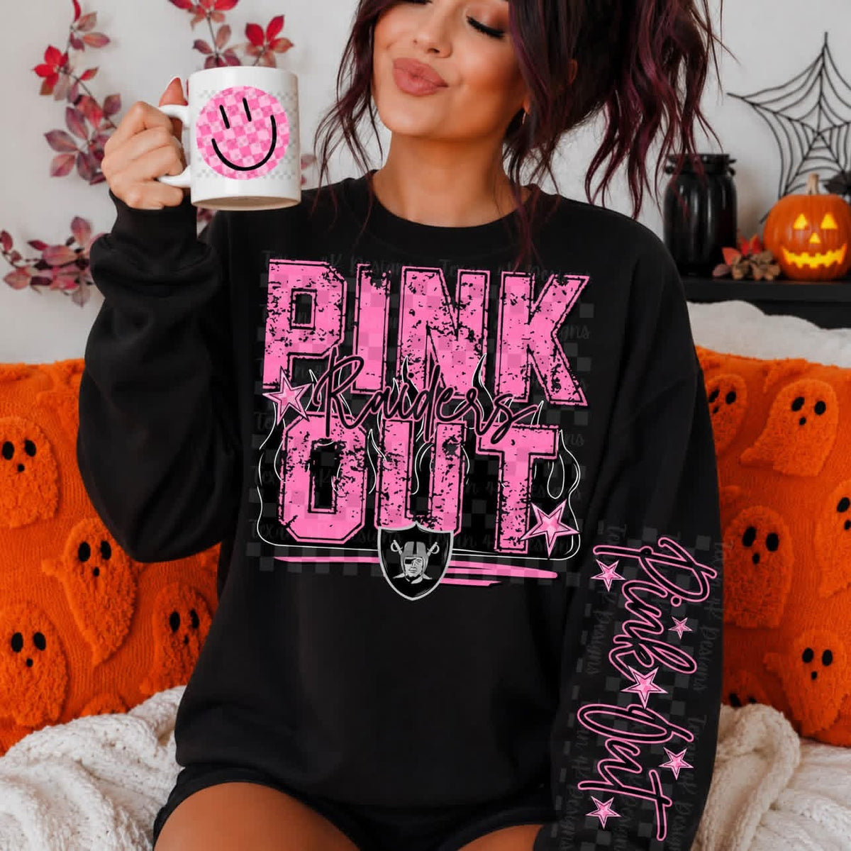 Pink Out - Black with flames