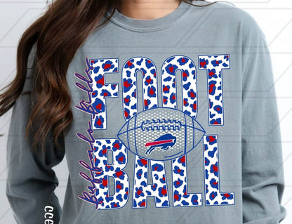 Buffalo Football - Stacked Leopard Print