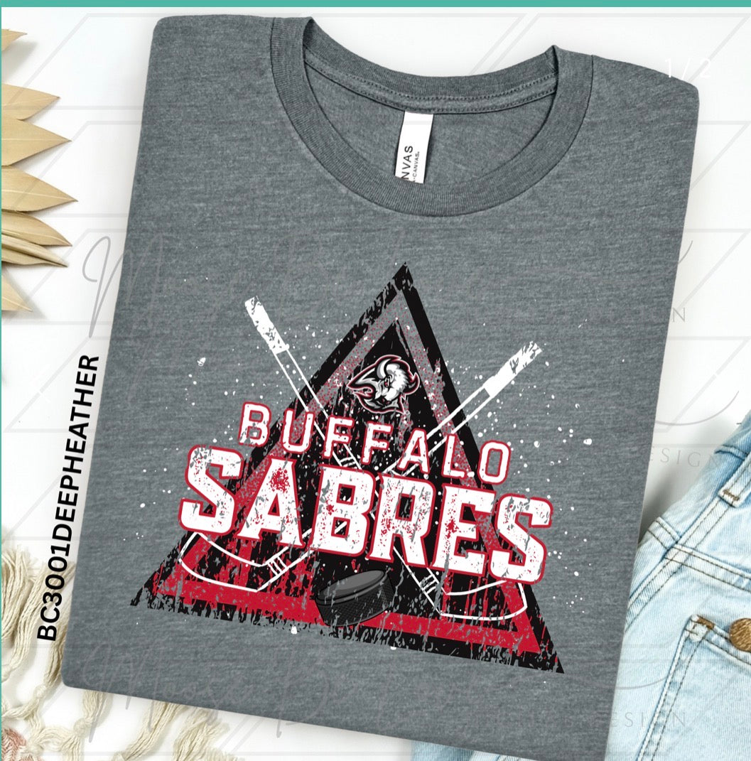 Triangle Hockey retro grunge