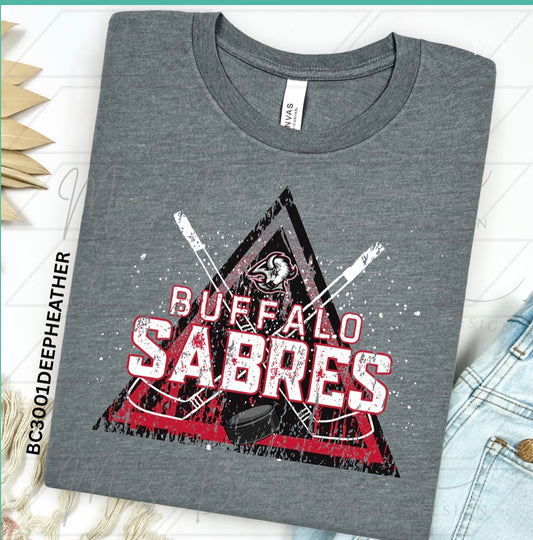 Triangle Hockey retro grunge