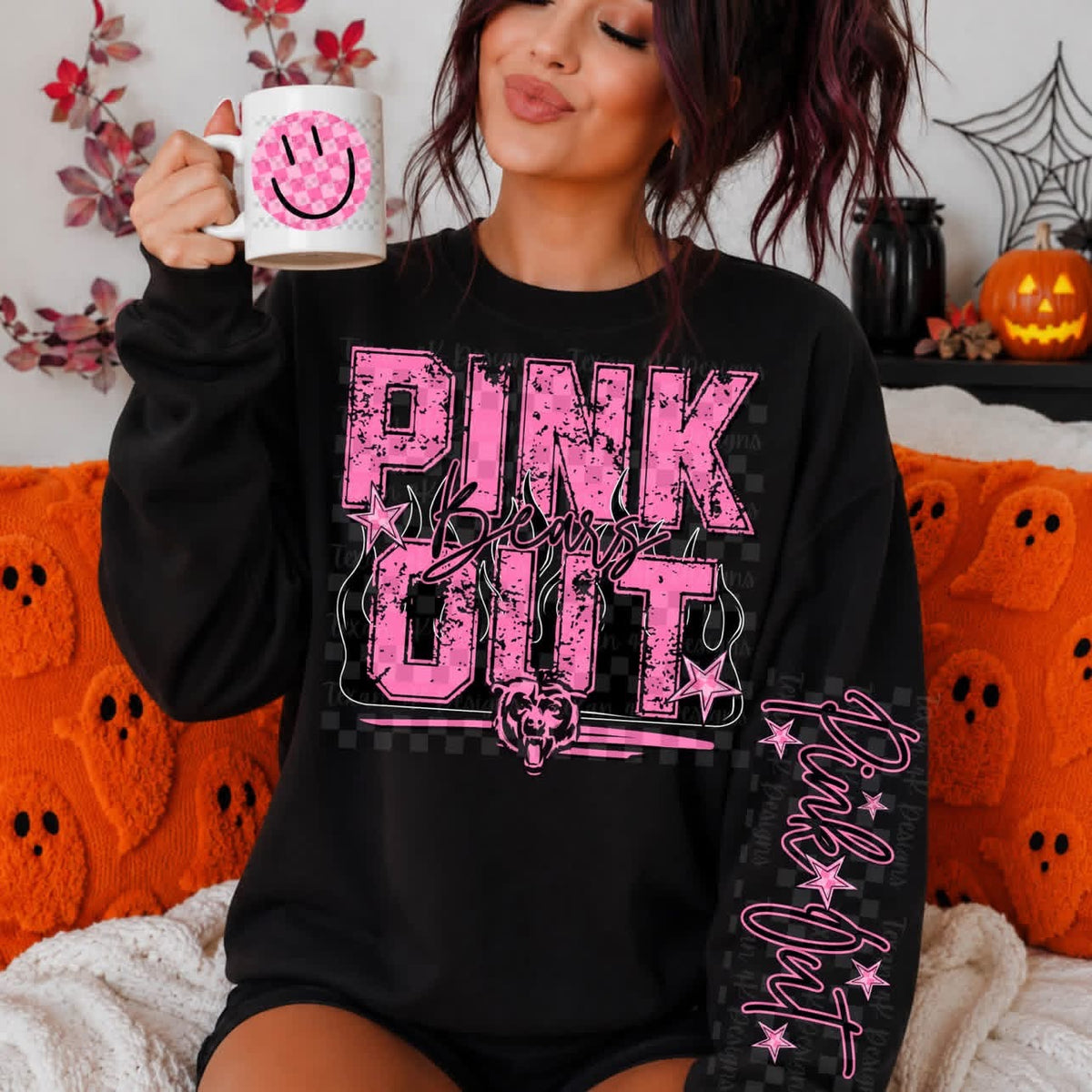 Pink Out - Black with flames