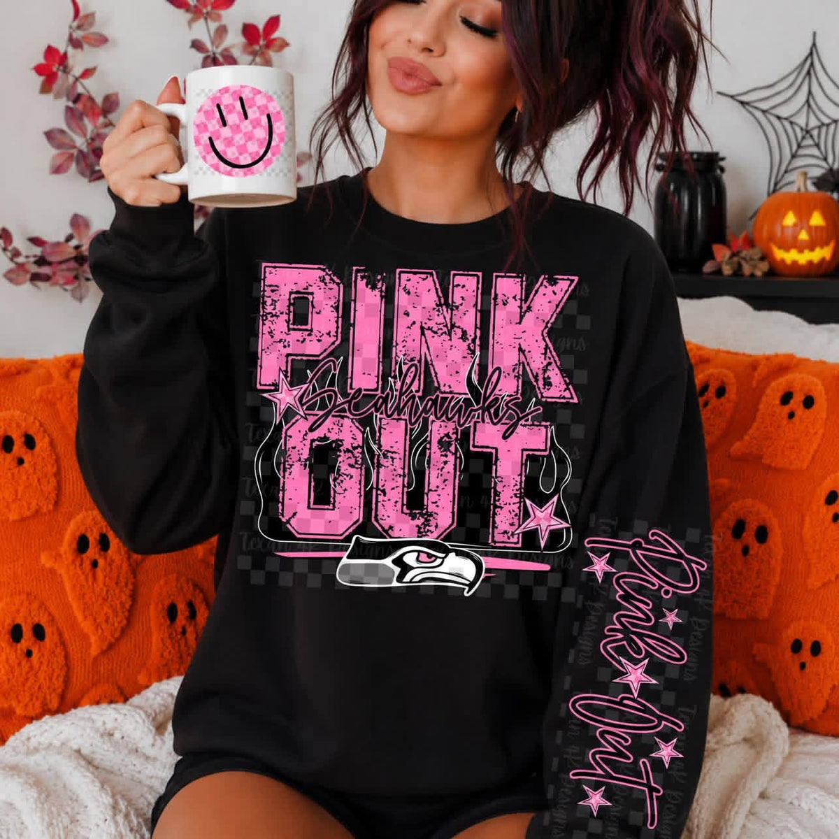 Pink Out - Black with flames