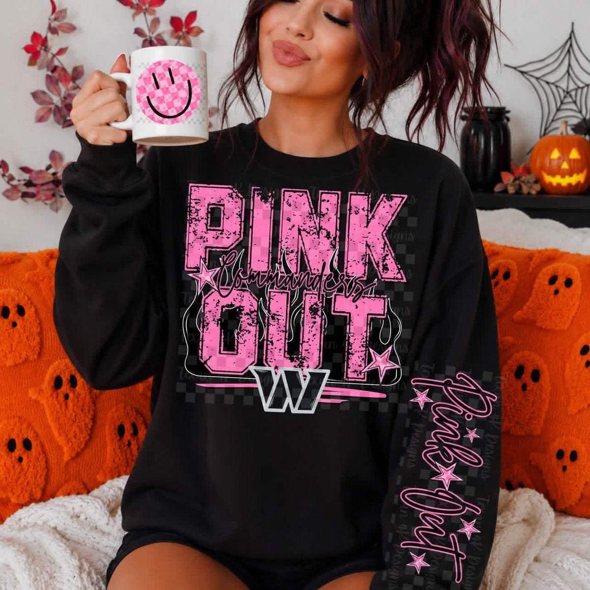 Pink Out - Black with flames