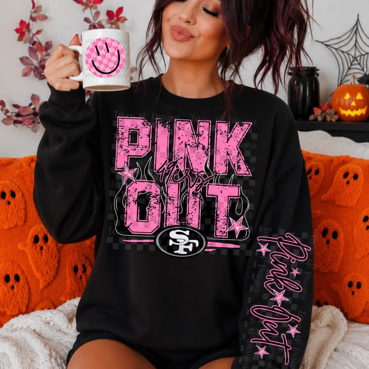Pink Out - Black with flames
