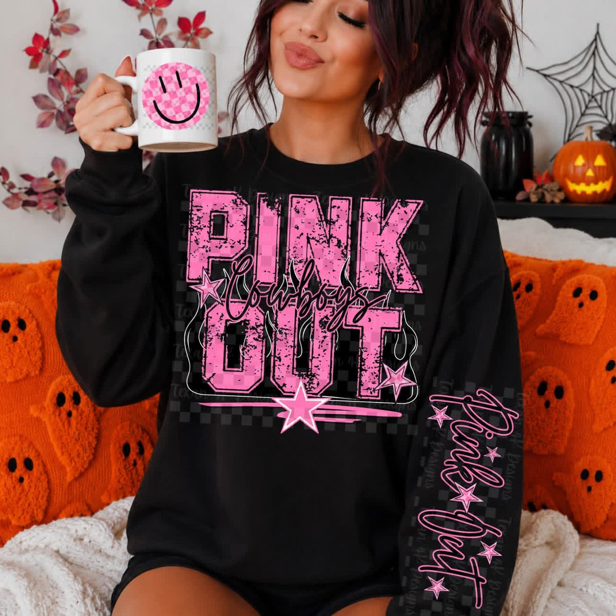 Pink Out - Black with flames