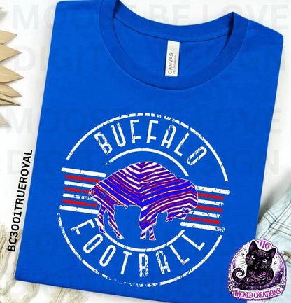 Buffalo Football Retro Striped Circle