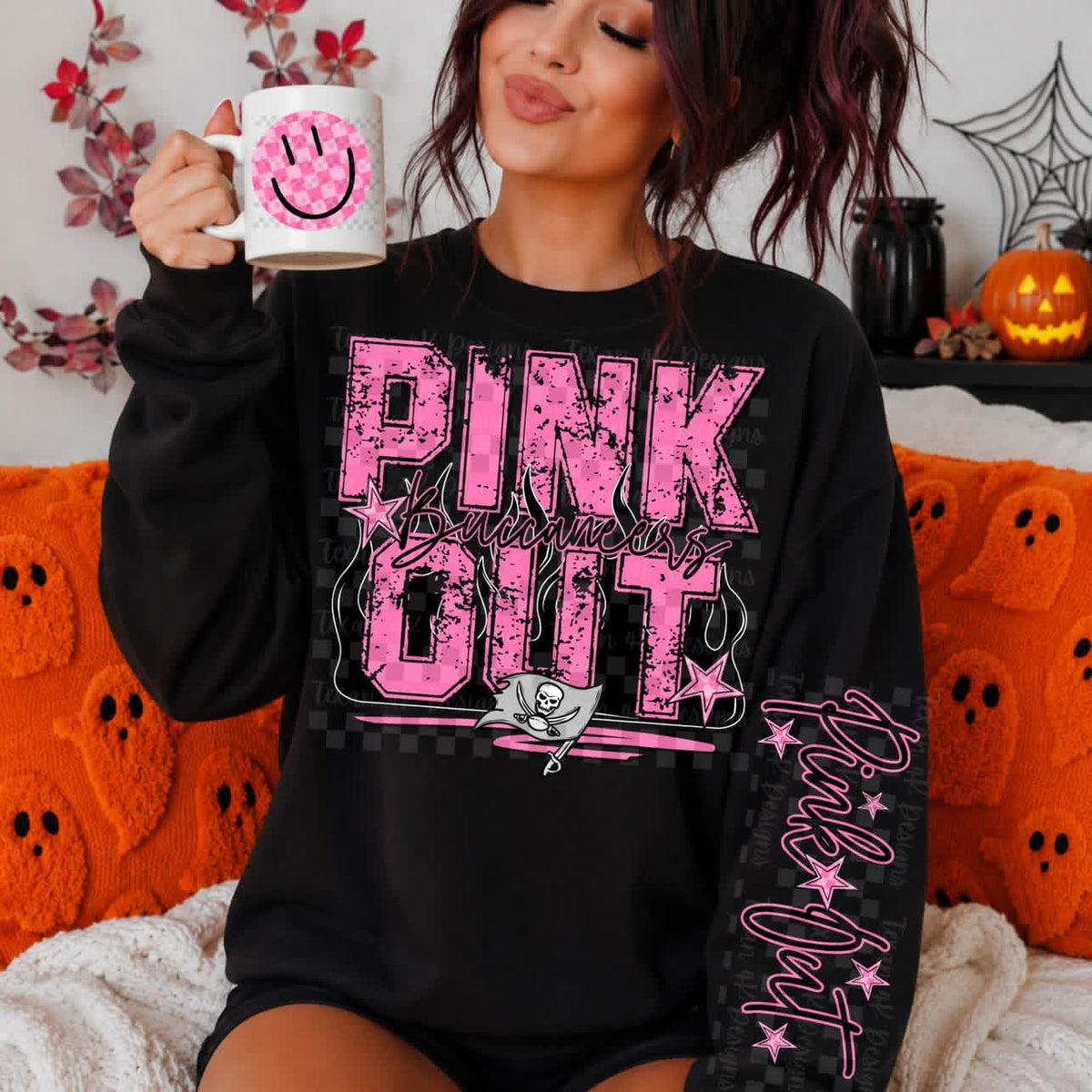 Pink Out - Black with flames
