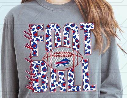 Buffalo Football - Stacked Leopard Print