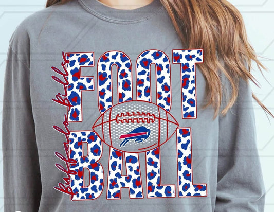 Buffalo Football - Stacked Leopard Print