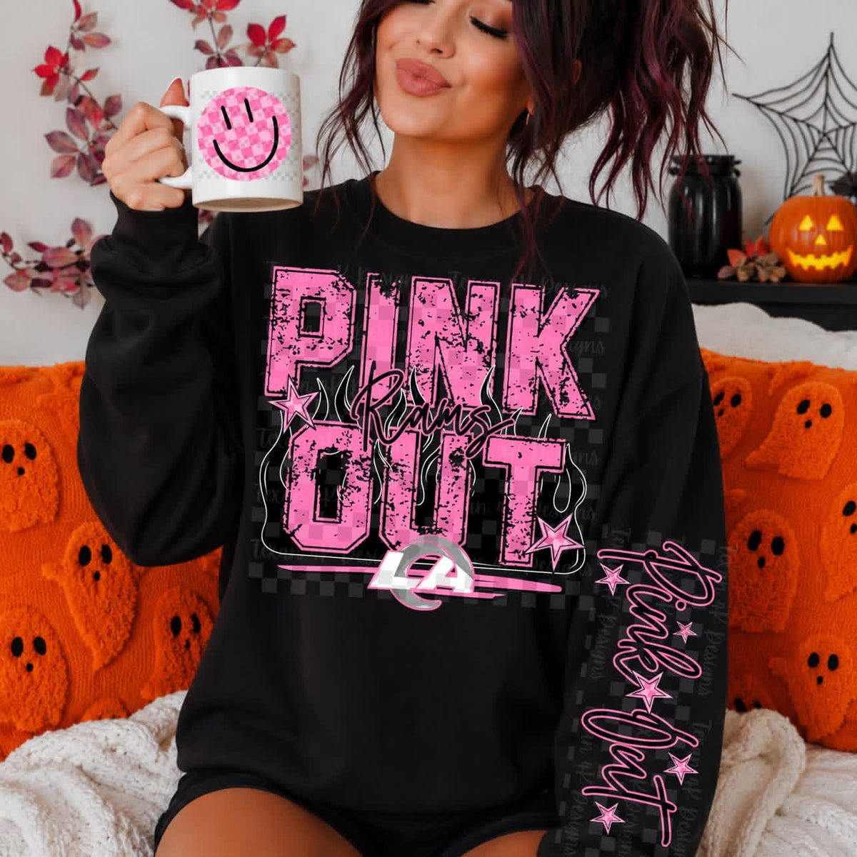 Pink Out - Black with flames