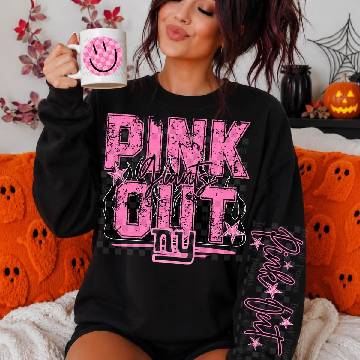 Pink Out - Black with flames