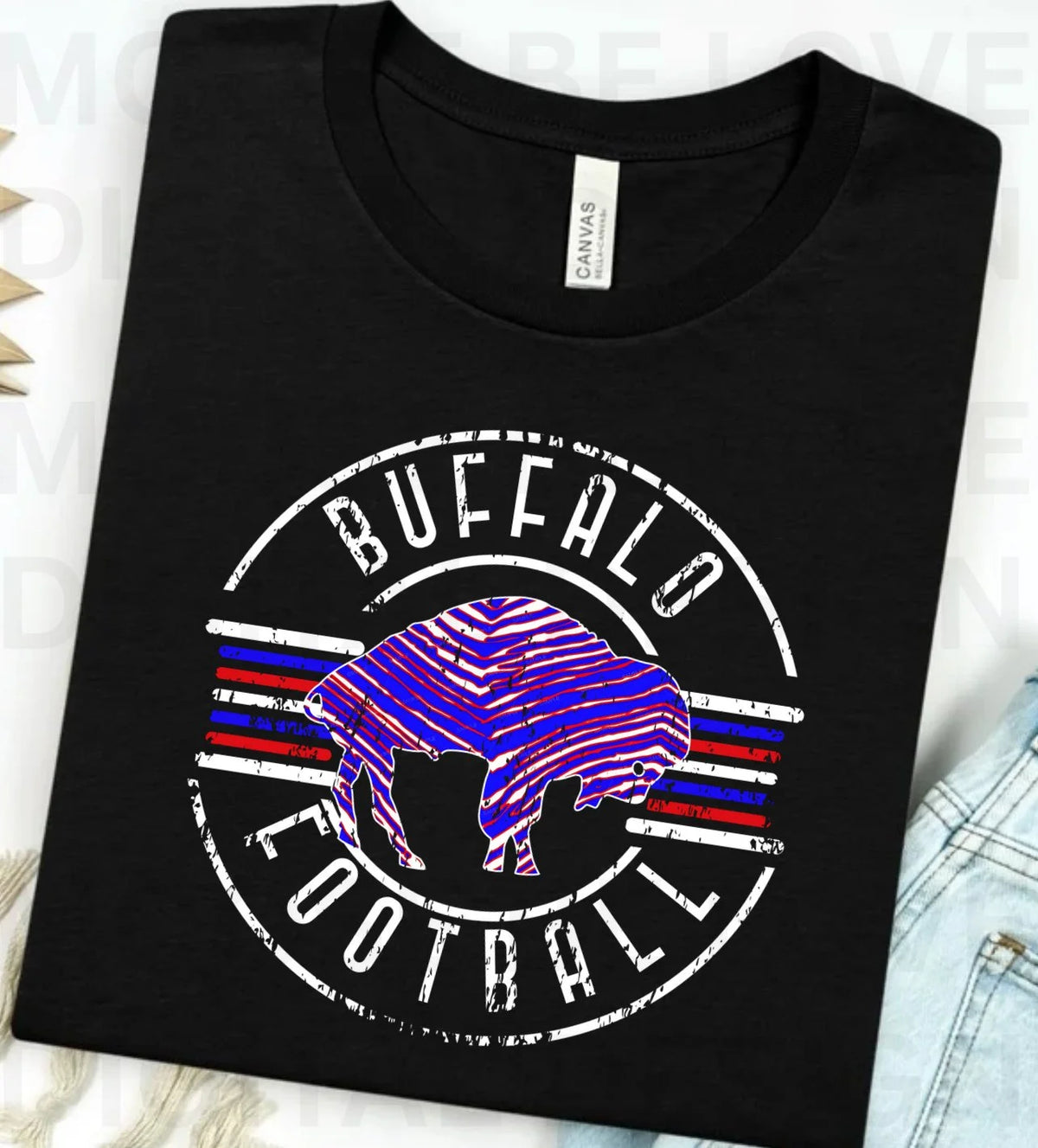 Buffalo Football Retro Striped Circle