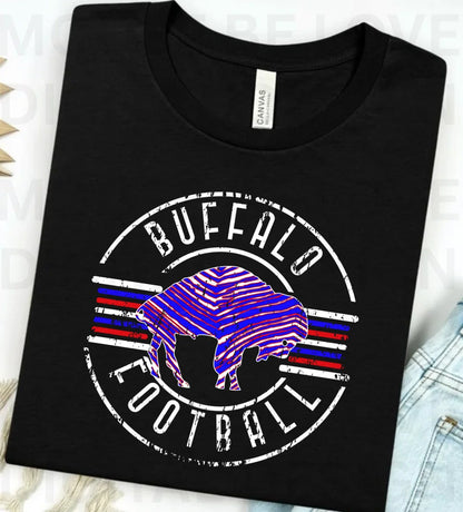 Buffalo Football Retro Striped Circle