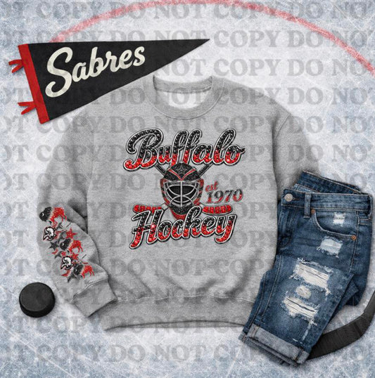 Buffalo Hockey Red/Black Bling