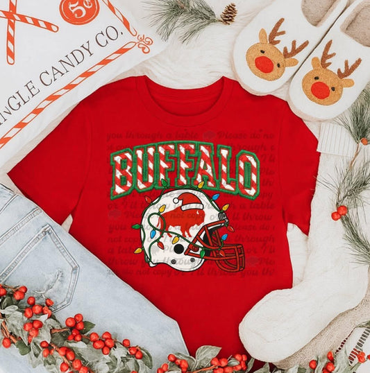 Buffalo Holiday Helmet - Green Outline