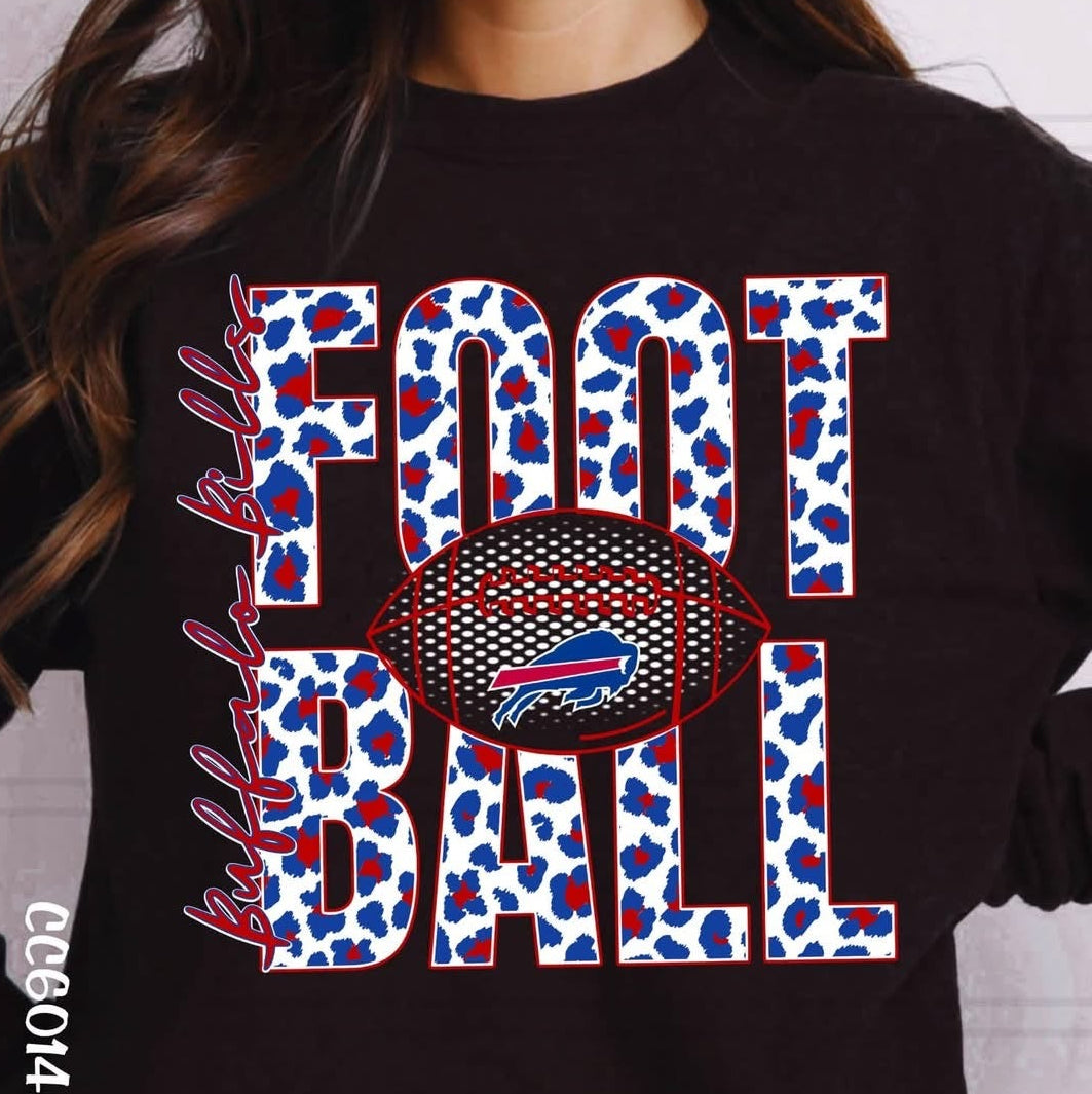 Buffalo Football - Stacked Leopard Print