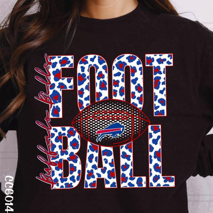 Buffalo Football - Stacked Leopard Print