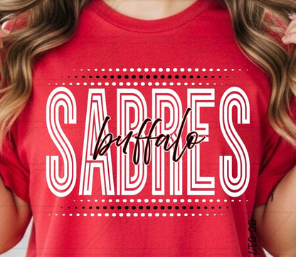 Sabres red/Black dots