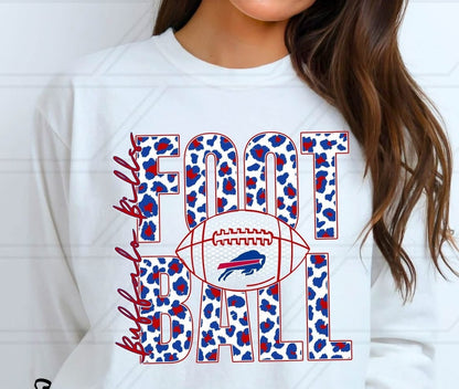 Buffalo Football - Stacked Leopard Print