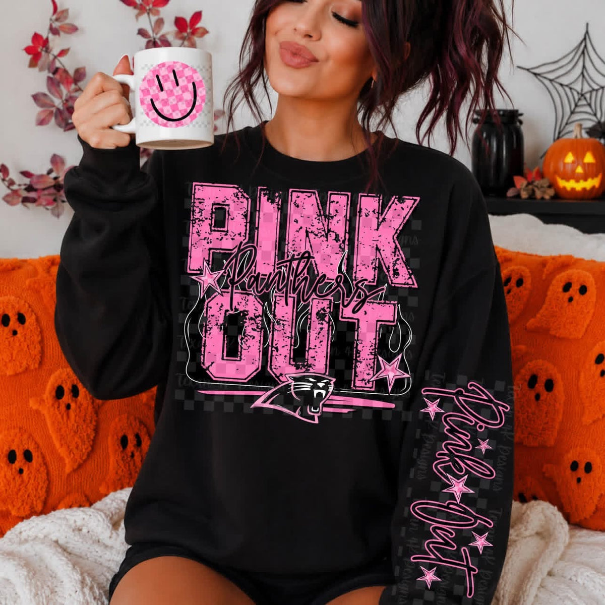 Pink Out - Black with flames