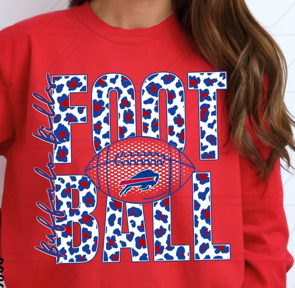 Buffalo Football - Stacked Leopard Print